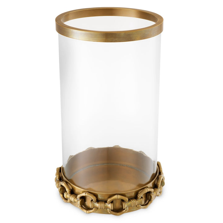 Clementine Large Hurricaine Lantern - Vintage Brass