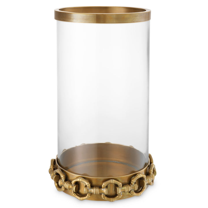 Clementine Large Hurricaine Lantern - Vintage Brass