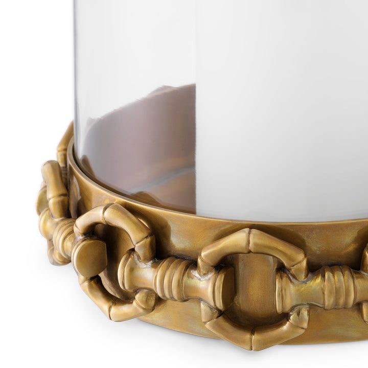 Clementine Large Hurricaine Lantern - Vintage Brass