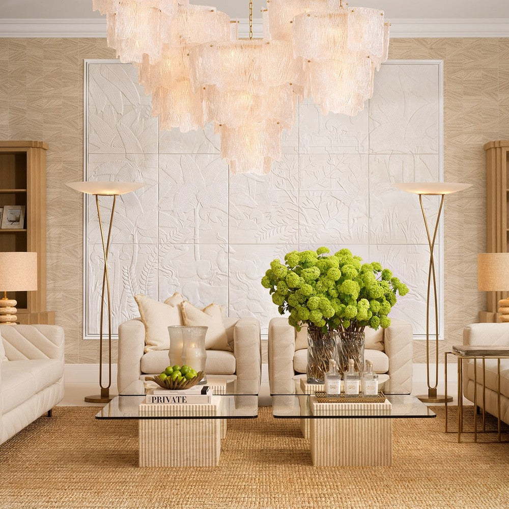 Asinara Large Chandelier - Clear Textured Glass