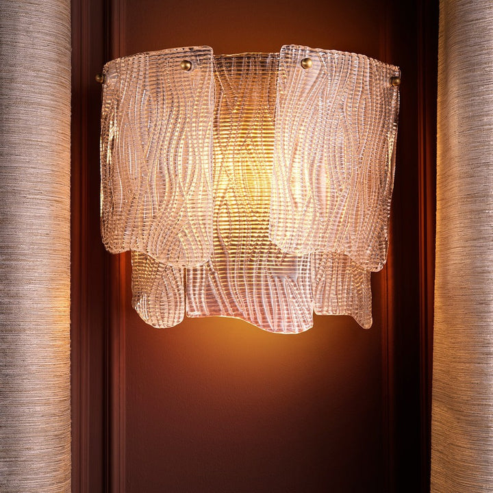 Asinara Wall Lamp - Clear Textured Glass