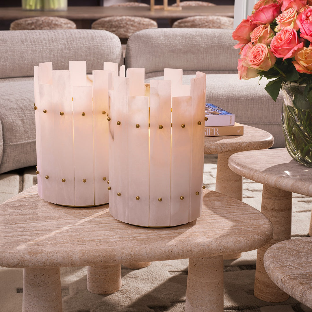 Ruby Hurricane Lantern - Alabaster