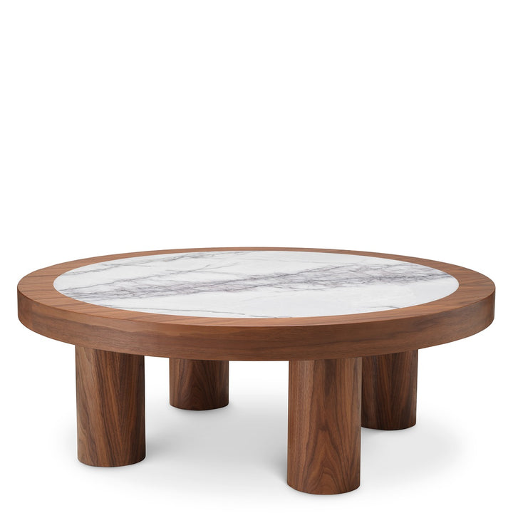 Presedio Coffee Table - Walnut Veneer & Biano Lilac Marble
