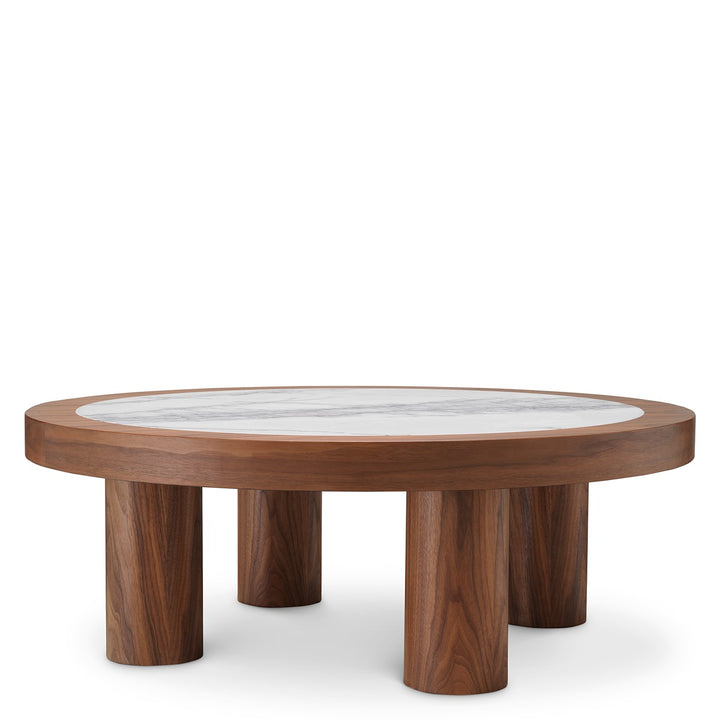 Presedio Coffee Table - Walnut Veneer & Biano Lilac Marble
