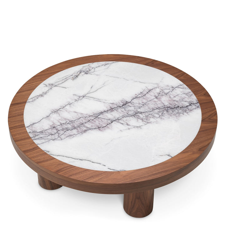 Presedio Coffee Table - Walnut Veneer & Biano Lilac Marble