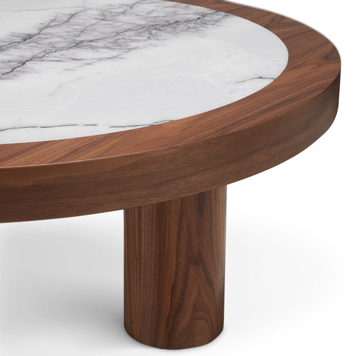 Presedio Coffee Table - Walnut Veneer & Biano Lilac Marble