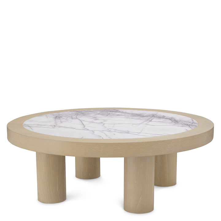 Presedio Coffee Table - Washed Oak Veneer & Biano Lilac Marble