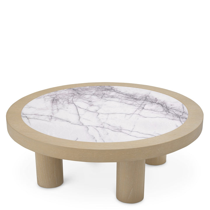 Presedio Coffee Table - Washed Oak Veneer & Biano Lilac Marble