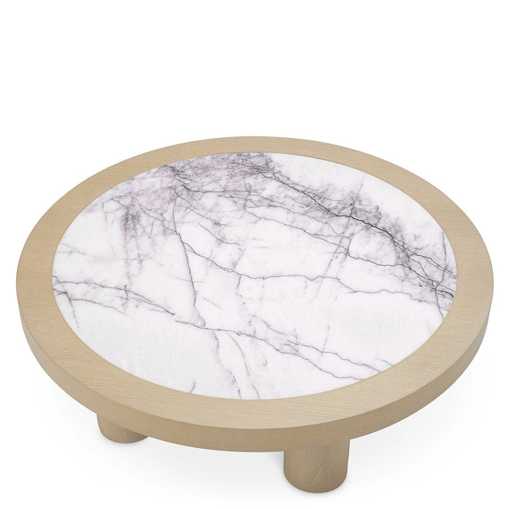 Presedio Coffee Table - Washed Oak Veneer & Biano Lilac Marble
