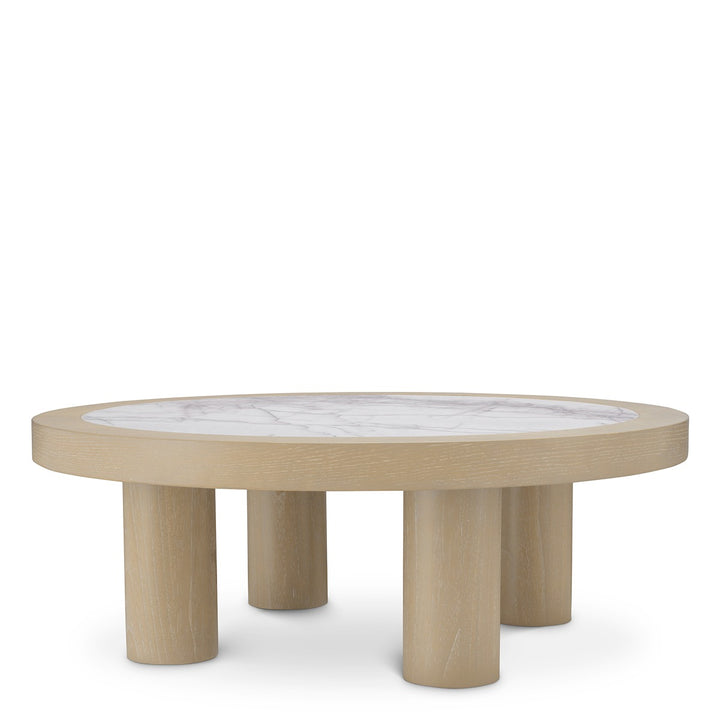 Presedio Coffee Table - Washed Oak Veneer & Biano Lilac Marble