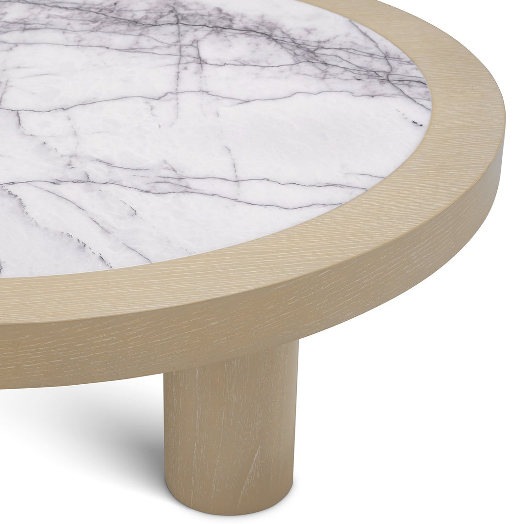 Presedio Coffee Table - Washed Oak Veneer & Biano Lilac Marble