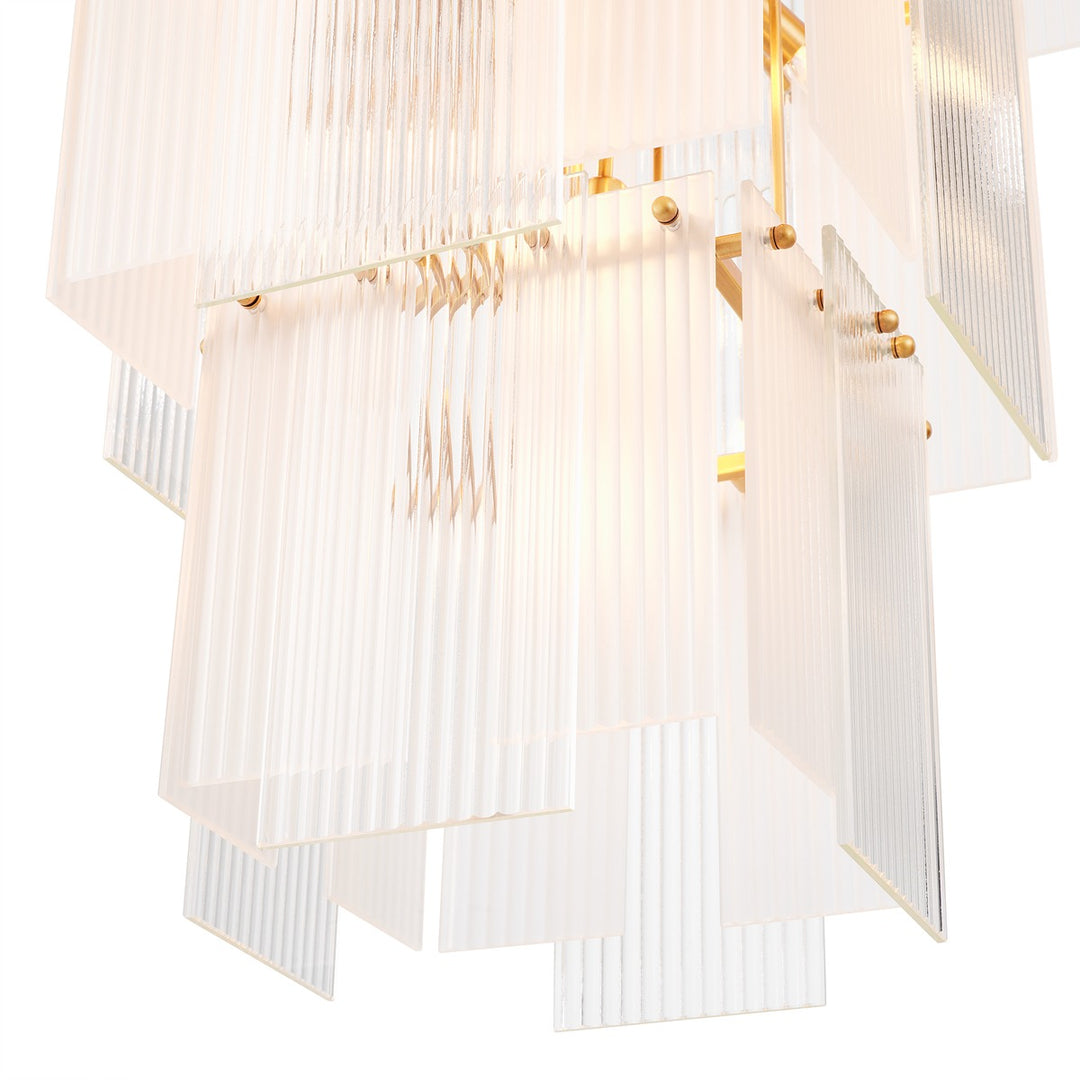 Giardano Chandelier - Glass & Antique Brass