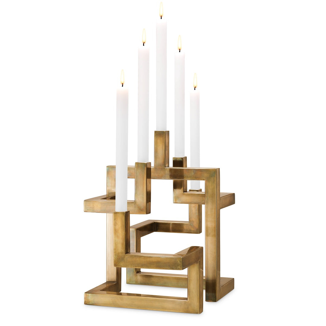 Skyline Candle Holder - Vintage Brass