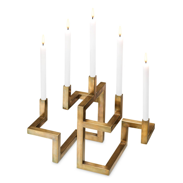 Skyline Candle Holder - Vintage Brass