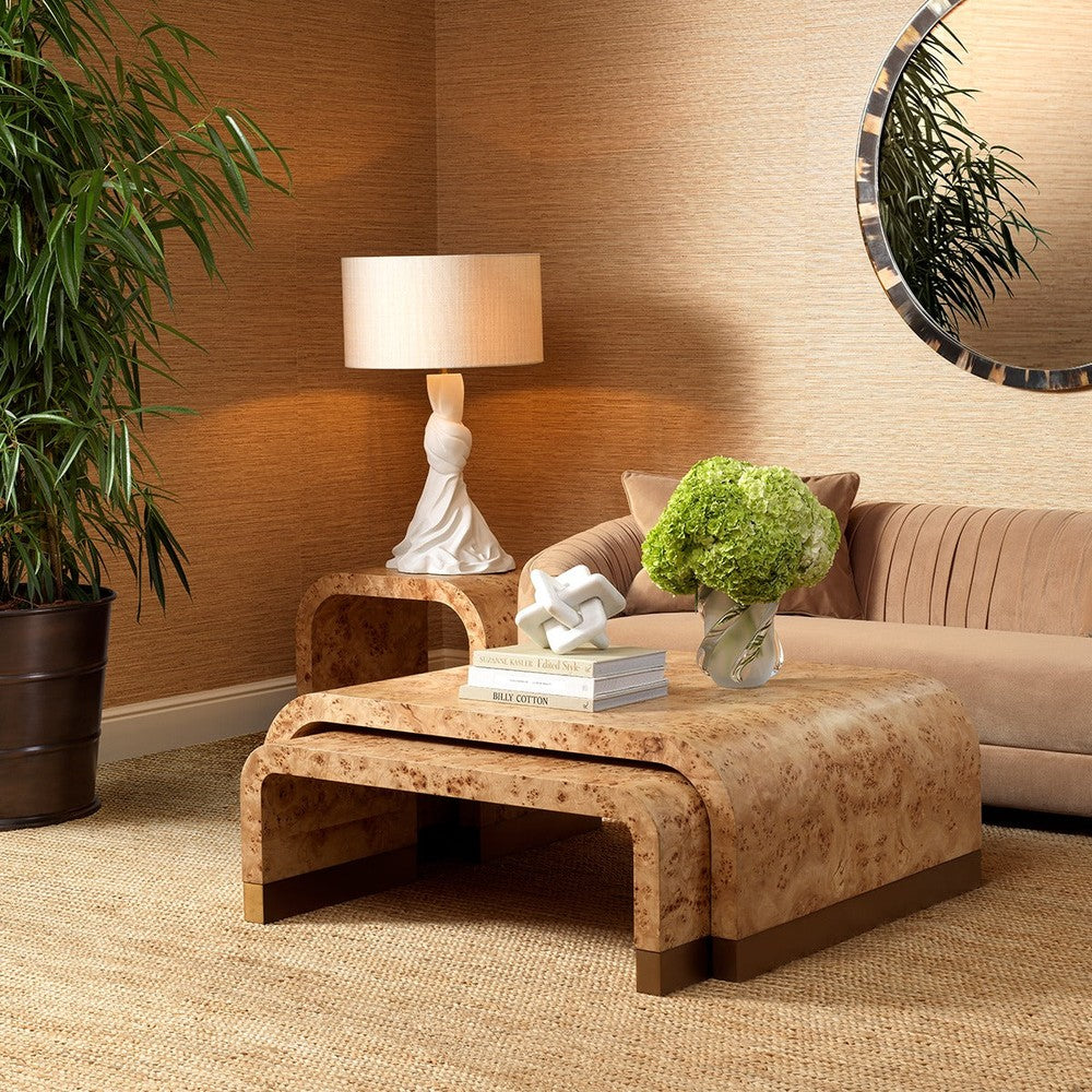 Quinton Set of 3 Coffee Tables - Light Brown Mappa Burl Veneer