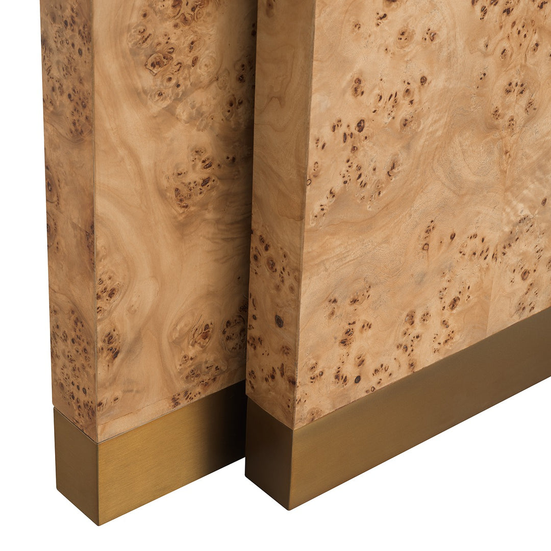 Quintin Set of 2 Console Tables - Light Brown Mappa Burl Veneer