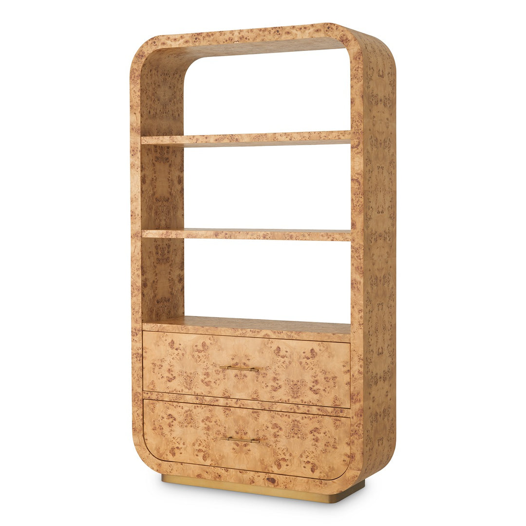 Quinton Mappa Burl Veneer Cabinet - Light Brown