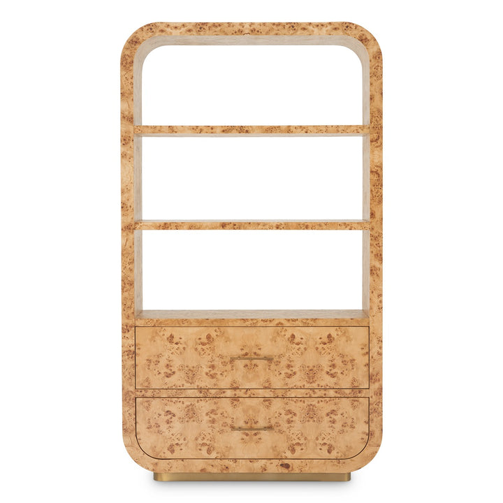 Quinton Mappa Burl Veneer Cabinet - Light Brown