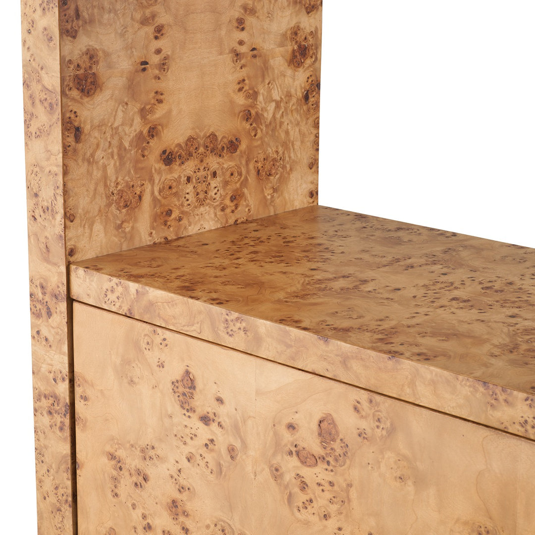 Quinton Mappa Burl Veneer Cabinet - Light Brown