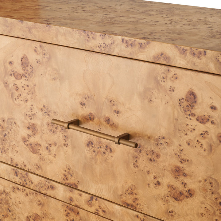 Quinton Mappa Burl Veneer Cabinet - Light Brown
