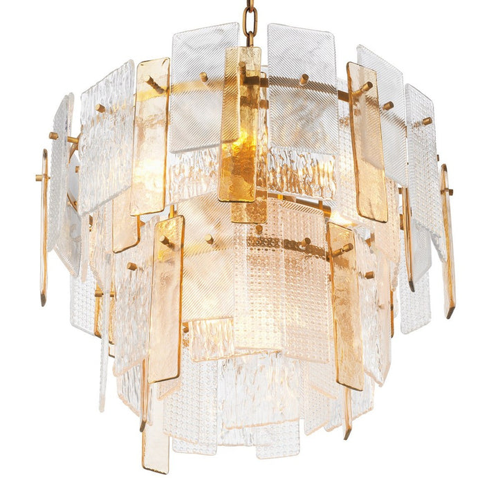 Cassiana Chandelier - Structure Glass & Antique Brass