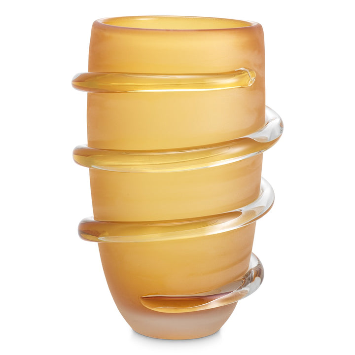 Eliano Large Frosted Vase - Amber