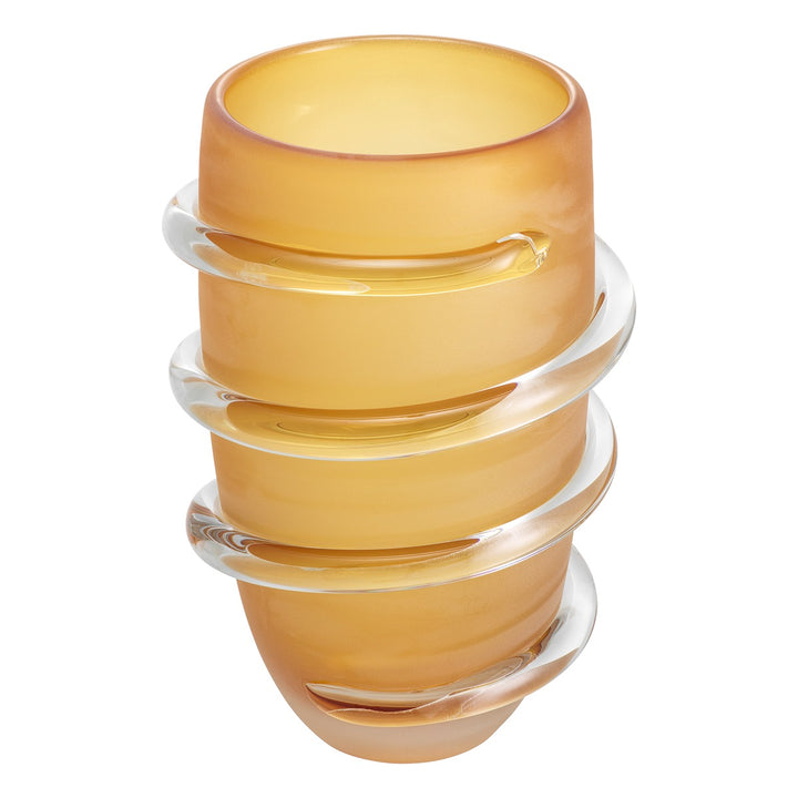 Eliano Large Frosted Vase - Amber