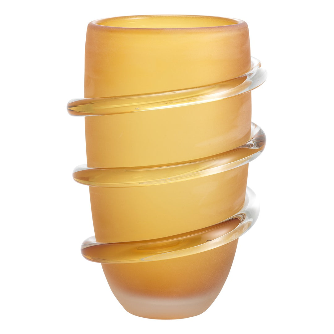 Eliano Large Frosted Vase - Amber