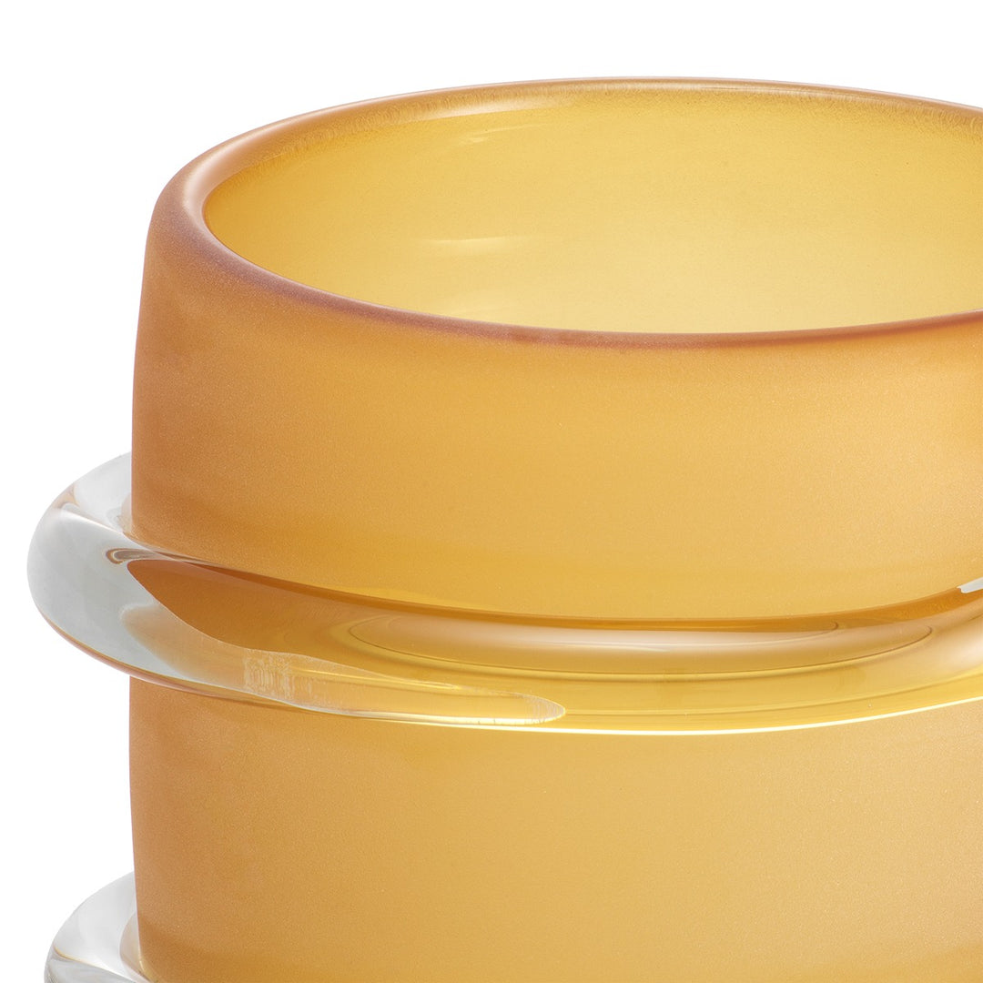 Eliano Large Frosted Vase - Amber