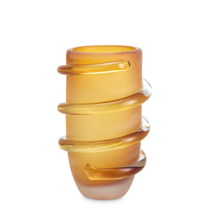 Eliano Small Frosted Vase - Amber