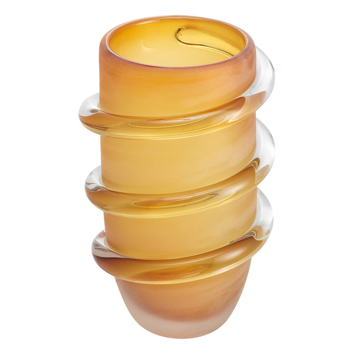 Eliano Small Frosted Vase - Amber