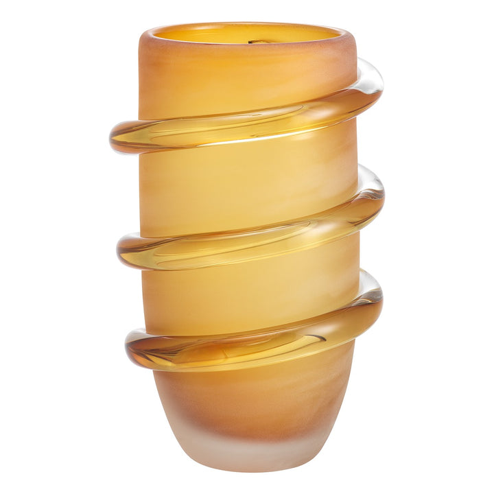 Eliano Small Frosted Vase - Amber