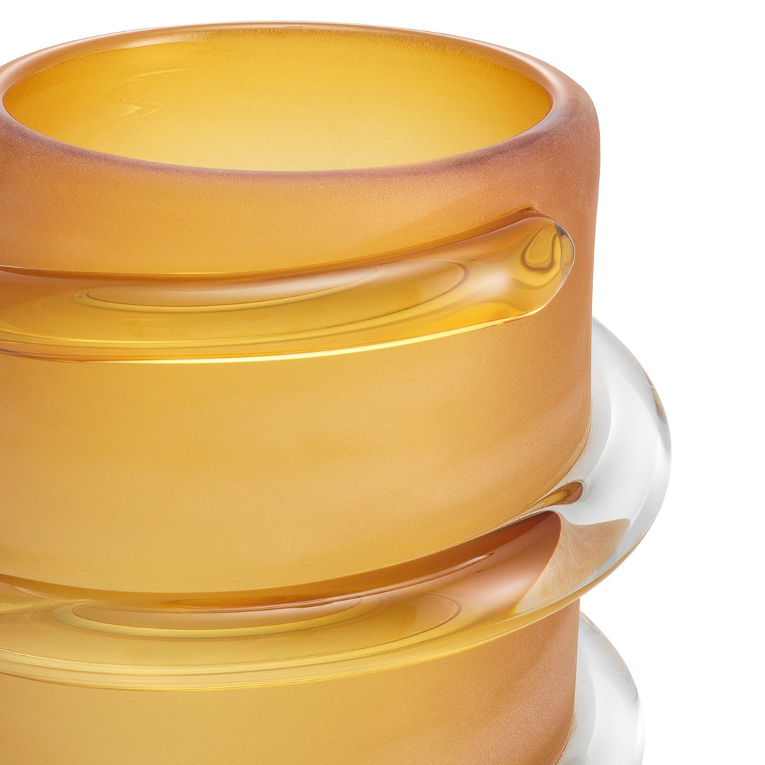 Eliano Small Frosted Vase - Amber