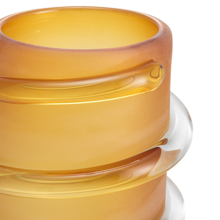 Eliano Small Frosted Vase - Amber