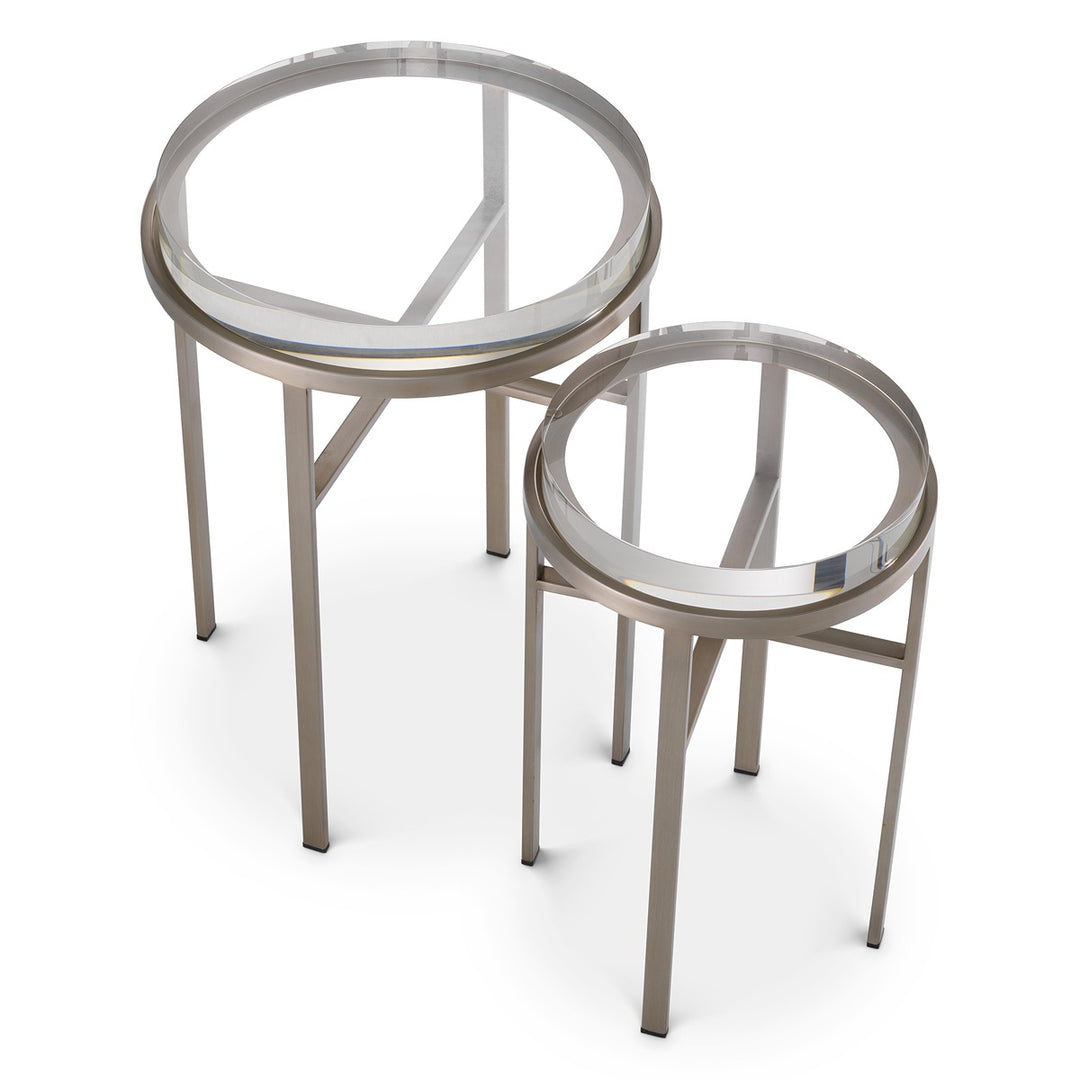 Hoxton Set of 2 Side Tables - Brushed Steel