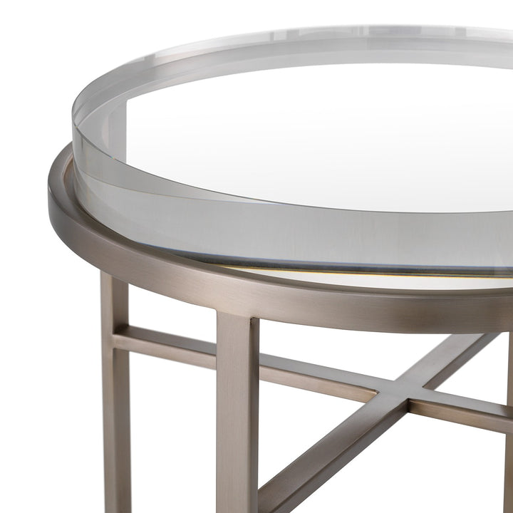 Hoxton Set of 2 Side Tables - Brushed Steel