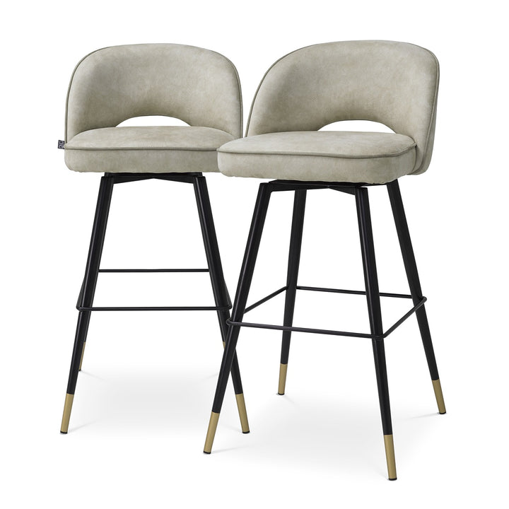 Cliff Set of 2 Bar Stools - Mayer Silver