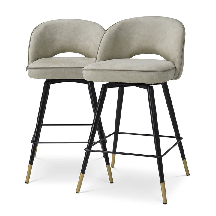 Cliff Set of 2 Counter Stools - Mayer Silver