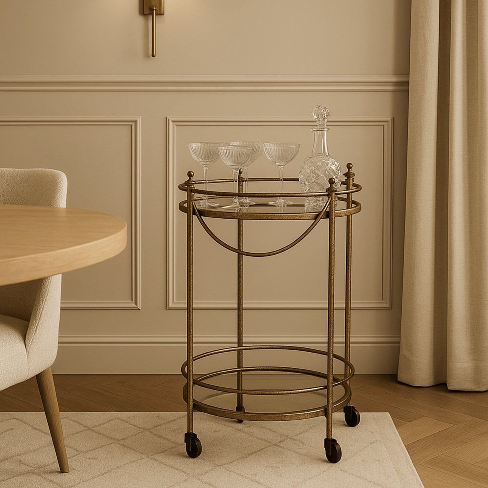 Cleo Bar Trolley - Antique Gold