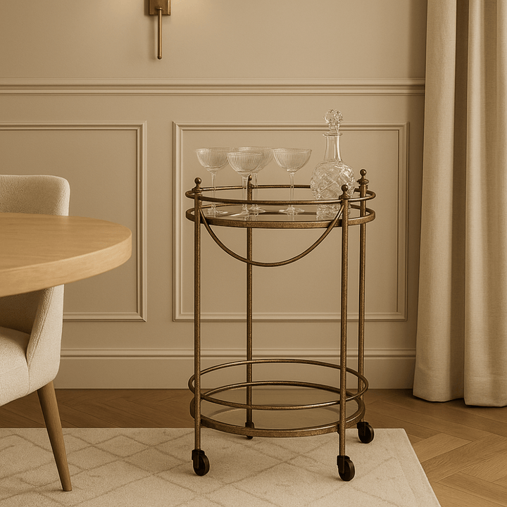 Cleo Bar Trolley - Antique Gold