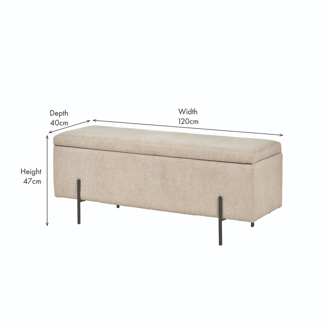 Catania Teddy Storage Bench - Taupe