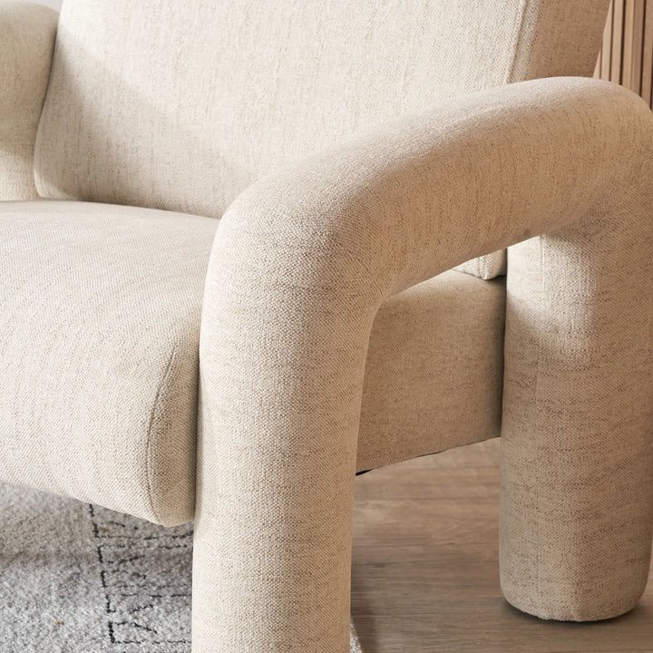 Ravello Textured Fabric Arm Chair - White