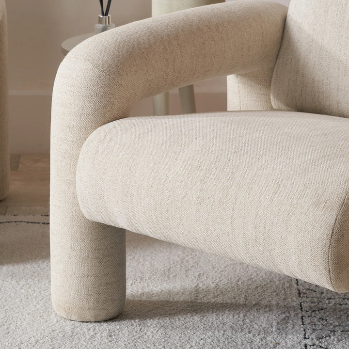Ravello Textured Fabric Arm Chair - White
