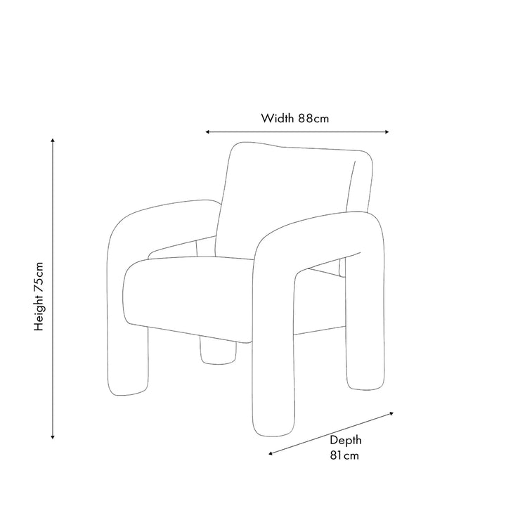 Ravello Textured Fabric Arm Chair - White