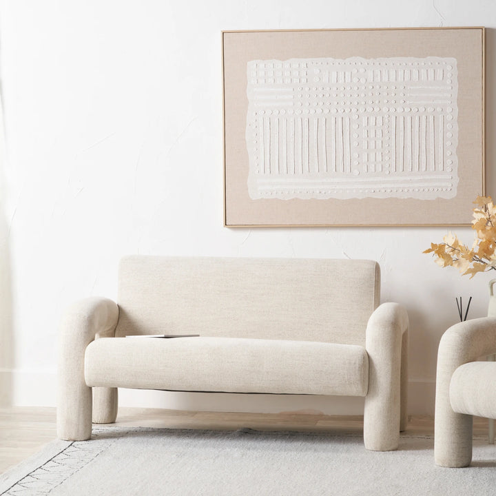 Ravello Textured Fabric Sofa - White