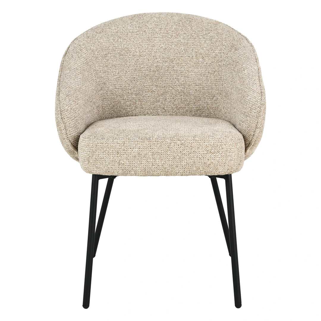 Kelsby Textured Marl Chenille Tub Dining Chair - Mocha