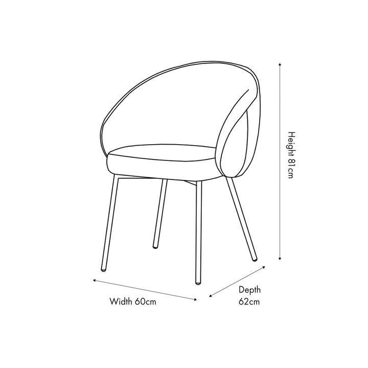 Kelsby Textured Marl Chenille Tub Dining Chair - Mocha