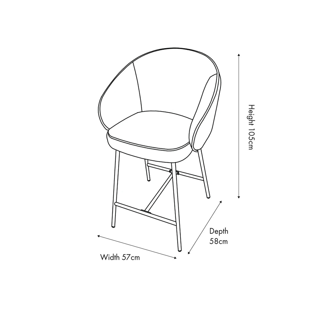 Kelsby Textured Marl Chenille Tub Bar Stool - Mocha