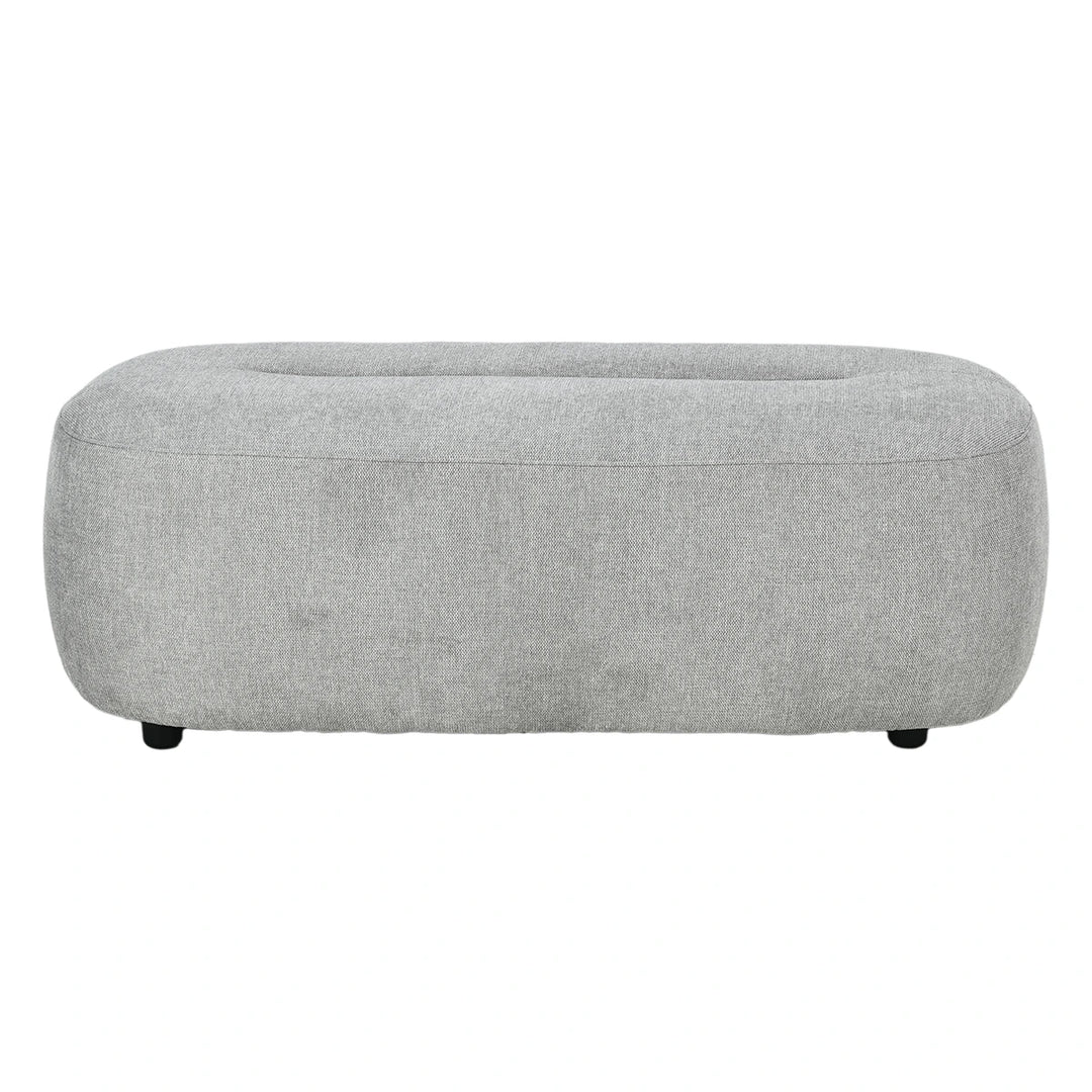 Carin Chenille Ottoman - Light Grey