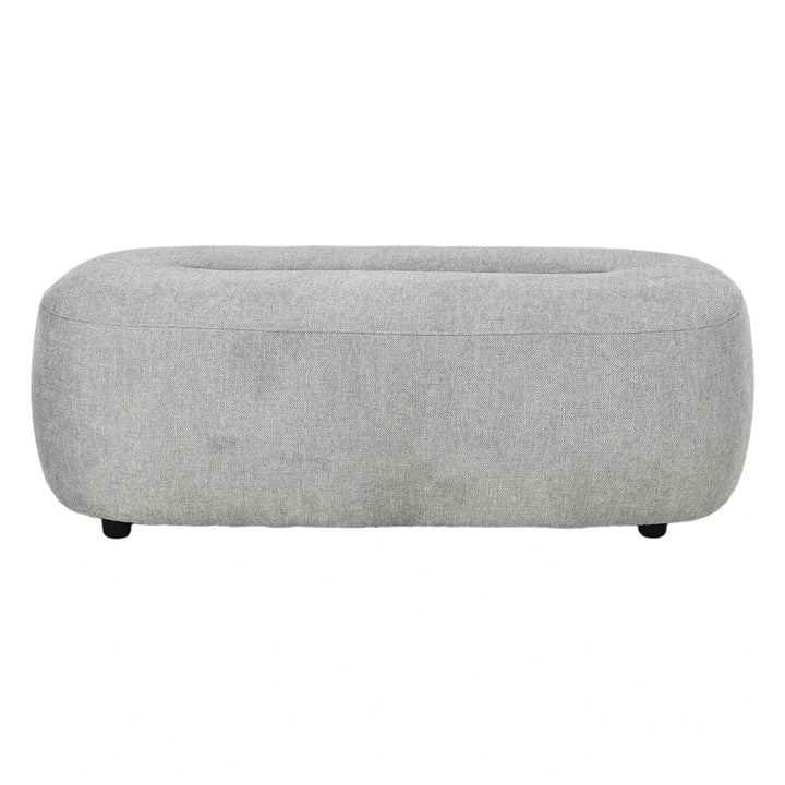 Carin Chenille Ottoman - Light Grey